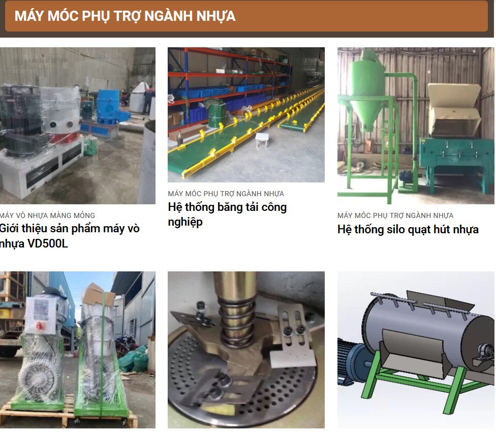 Máy móc phụ trợ ngành nhựa có thể cần thiết cho dây chuyền tái chế nhựa