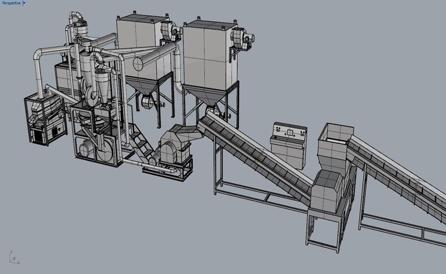 hệ thống tái chế tấm ALU, máy tách nhựa - nhôm